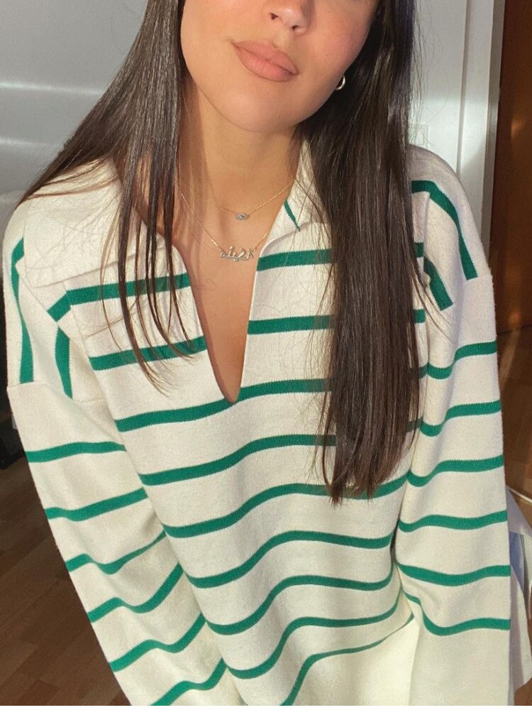 MikesShirt | Women's Classic Striped Knit Sweater-S-State of Style