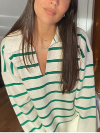 MikesShirt | Women's Classic Striped Knit Sweater-S-State of Style