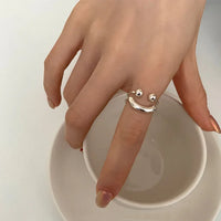 Mila Adjustable Smiley Ring – Playful & Stylish Accessory-Gold-State of Style