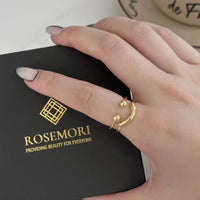 Mila Adjustable Smiley Ring – Playful & Stylish Accessory-Gold-State of Style