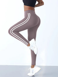 Mila High-Waist Yoga Leggings-Grey White-S-State of Style
