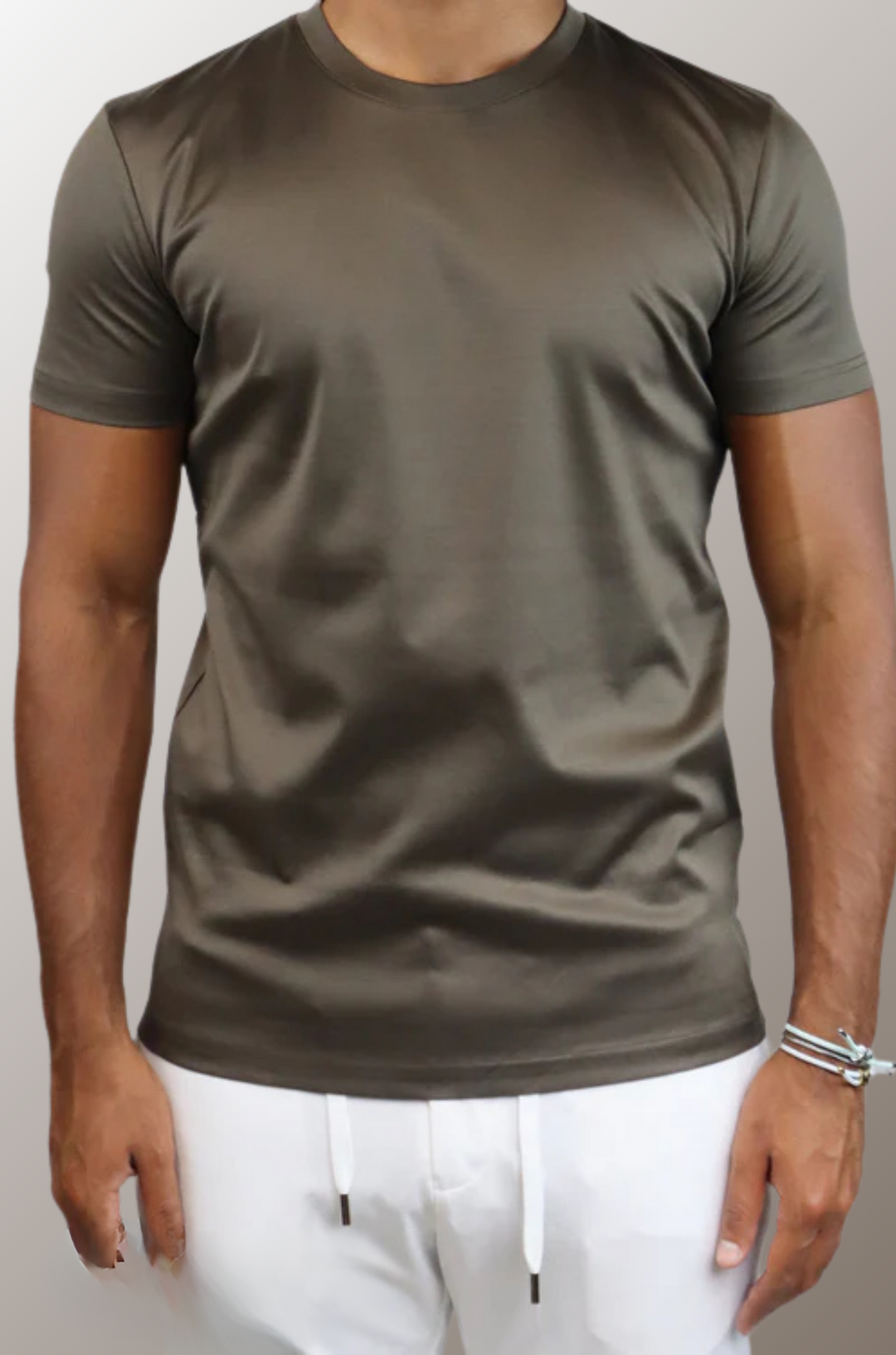 Milan Luxe Silk Men's T-Shirt-Green-S-State of Style