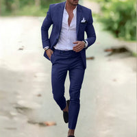 Milan Men's Suit | Slim Fit for Summer & Events-Blue-S-State of Style