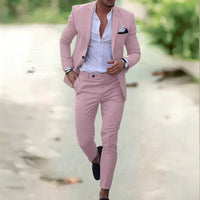 Milan Men's Suit | Slim Fit for Summer & Events-Light Pink-S-State of Style