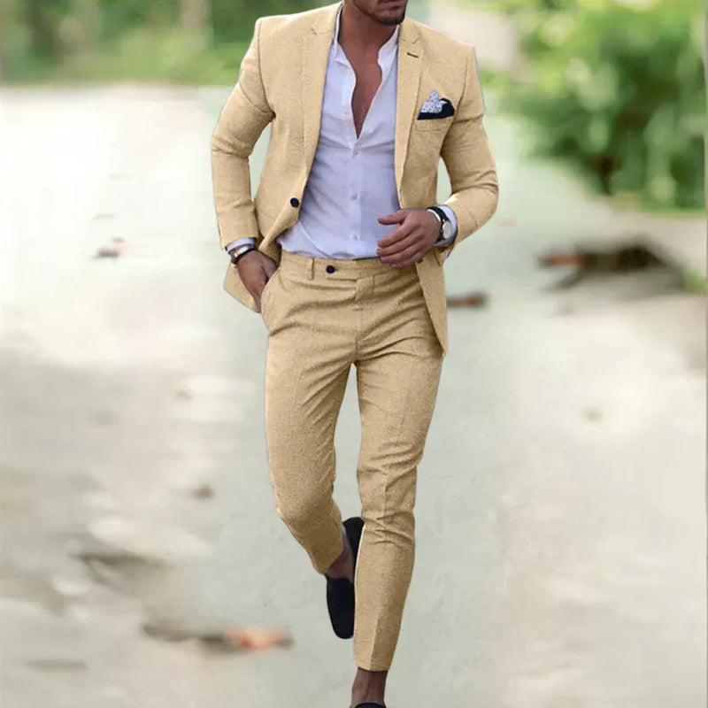 Milan Men's Suit | Slim Fit for Summer & Events-Yellow-S-State of Style