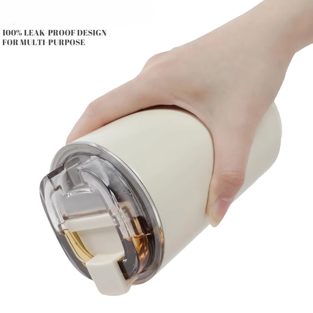 Milk White Insulating Travel Mug – Stainless Steel Thermos Flask-State of Style