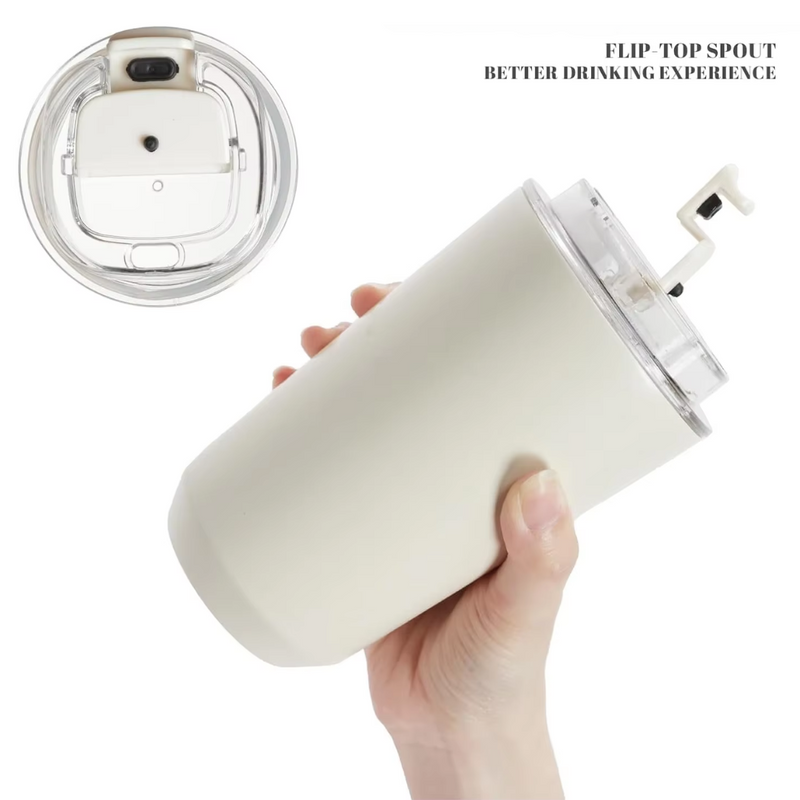 Milk White Insulating Travel Mug – Stainless Steel Thermos Flask-State of Style