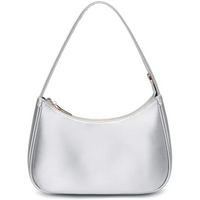 Mini Hobo Bag with Zipper - Sabrina-Silver-State of Style