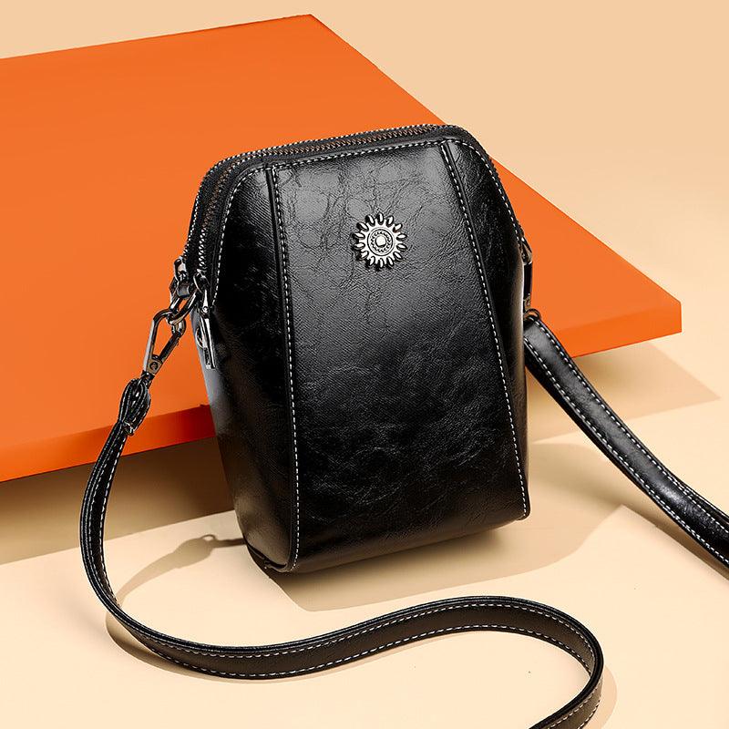 Mini Learning Crossbody Bag with Floral Detail - Liora-Black-State of Style