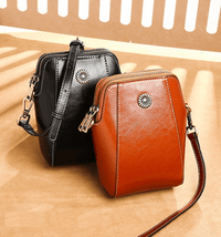 Mini Learning Crossbody Bag with Floral Detail - Liora-Brown-State of Style