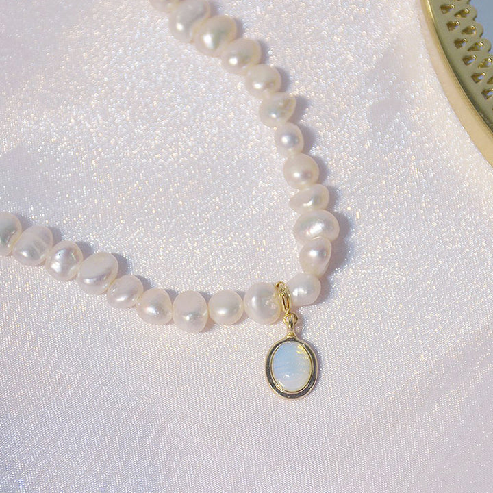 Mini Pearl Charm Necklace | Short Pearl Necklace-Pearl Neckalace-State of Style
