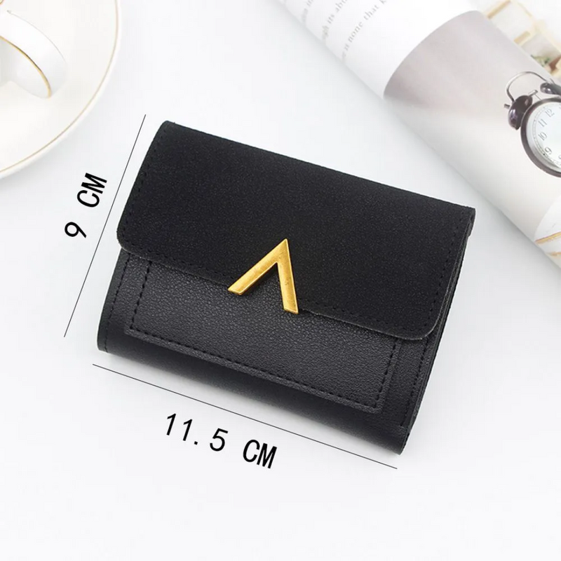 Mini Velvet Leather Wallet-Black-1-State of Style