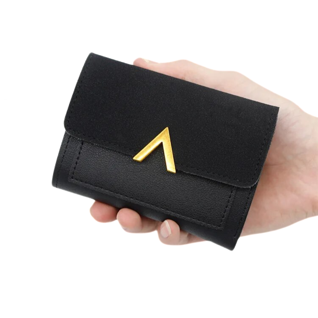Mini Velvet Leather Wallet-Black-1-State of Style