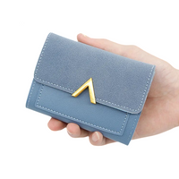 Mini Velvet Leather Wallet-Blue-1-State of Style