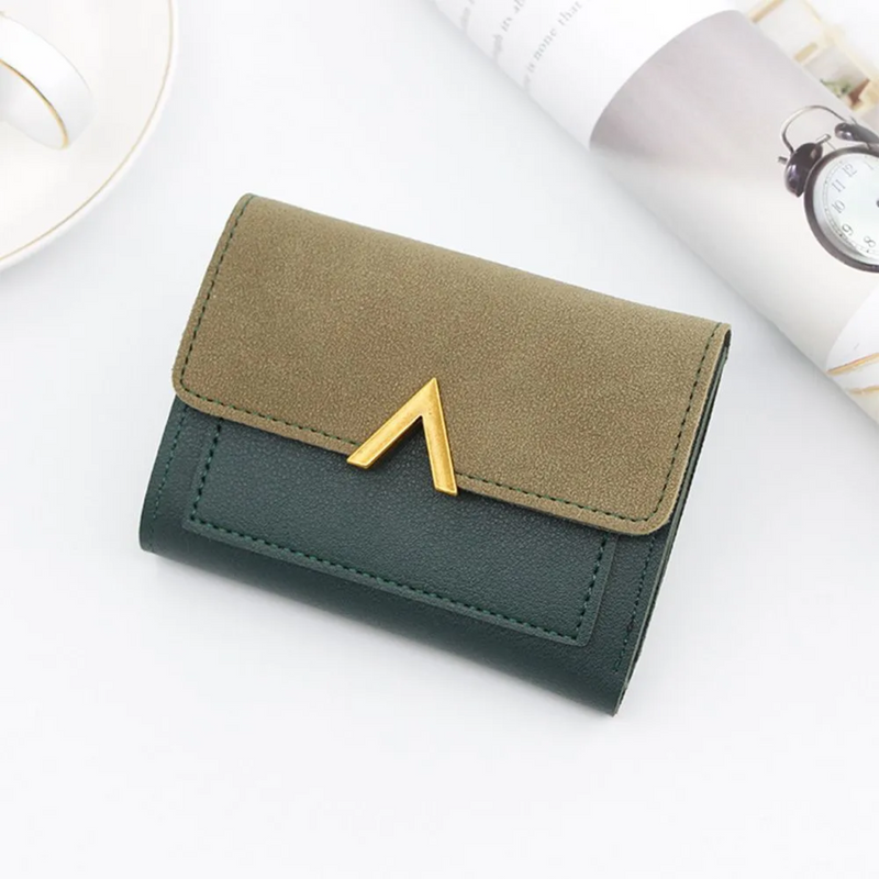 Mini Velvet Leather Wallet-Green-1-State of Style
