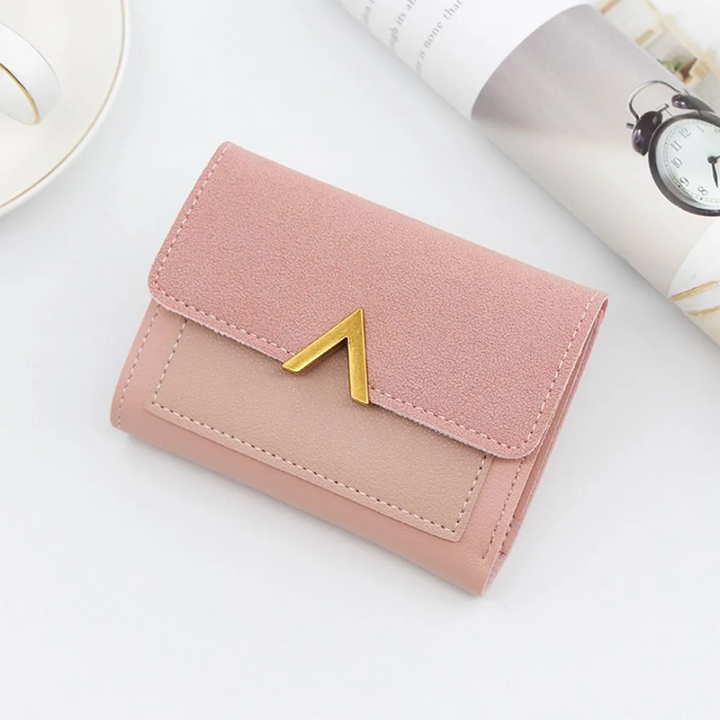 Mini Velvet Leather Wallet-Pink-1-State of Style