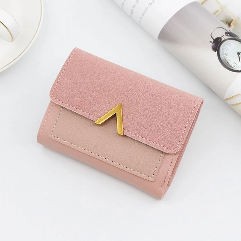 Mini Velvet Leather Wallet-Pink-1-State of Style