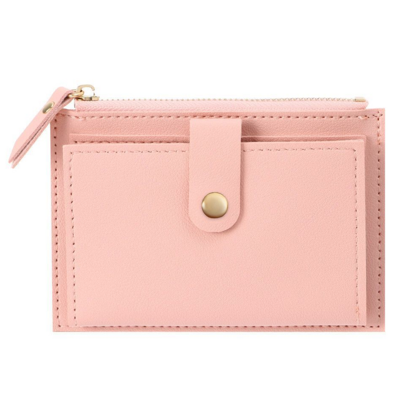 Mini Velvet Leather Wallet-Pink-2-State of Style