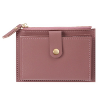 Mini Velvet Leather Wallet-Watermelon Red-2-State of Style
