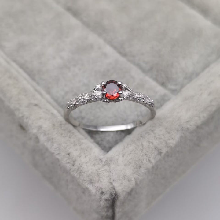Minimalist Amethyst & Zirconia Ring - Nova-Ruby Quartz-51mm-State of Style