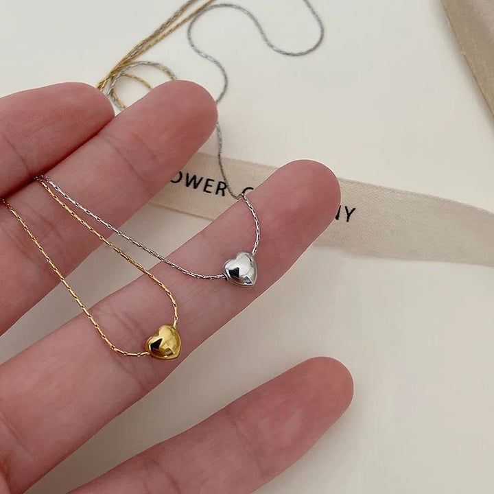 Minimalist Heart Necklace | Sleek Design-Gold-State of Style