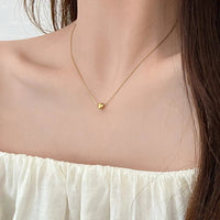 Minimalist Heart Necklace | Sleek Design-Gold-State of Style