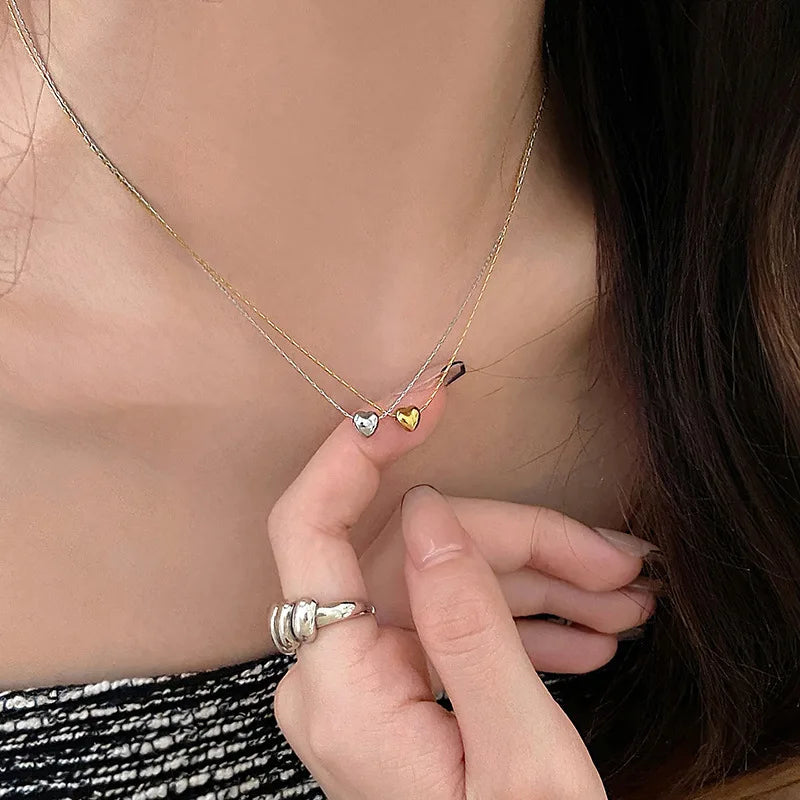 Minimalist Heart Necklace | Sleek Design-Gold-State of Style