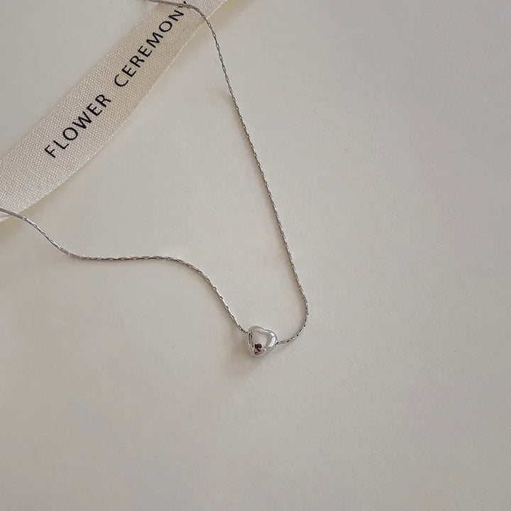 Minimalist Heart Necklace | Sleek Design-Silver-State of Style