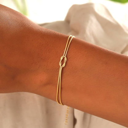 Minimalist Knot Bracelet – Elva-Gold-State of Style