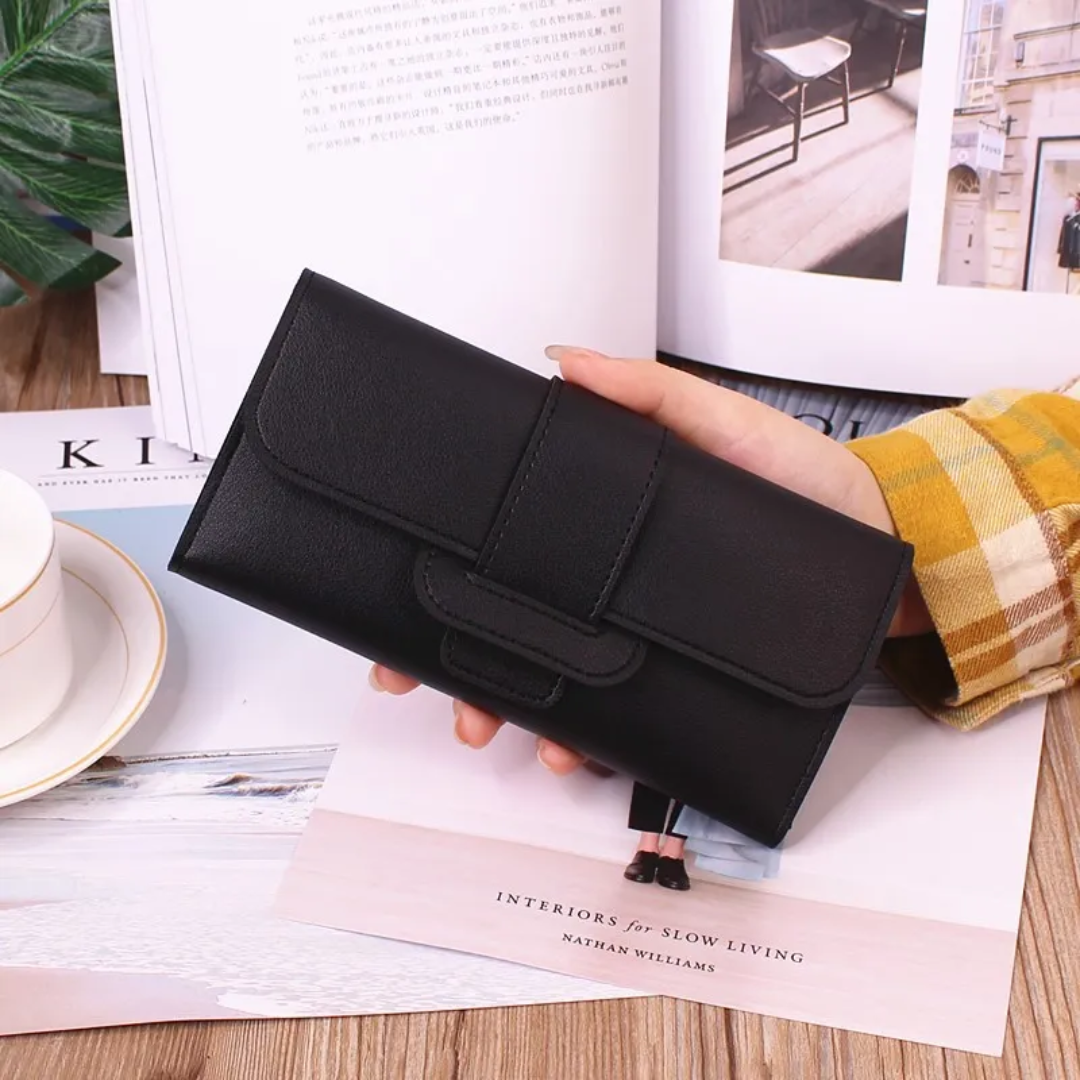 Minimalist Long Leather Wallet – Elegant & Organised Design-Black-State of Style
