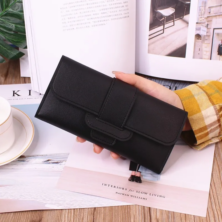Minimalist Long Leather Wallet – Elegant & Organised Design-Black-State of Style