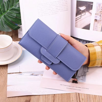 Minimalist Long Leather Wallet – Elegant & Organised Design-Light Blue-State of Style