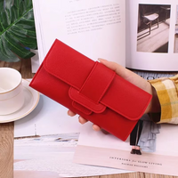 Minimalist Long Leather Wallet – Elegant & Organised Design-Red-State of Style