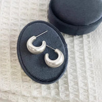 Minimalist Pearl C-Shaped Earrings - Lunette-State of Style