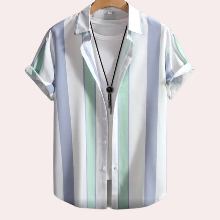 Minimalist Striped Shirt with Button Closure - Felix-S-State of Style