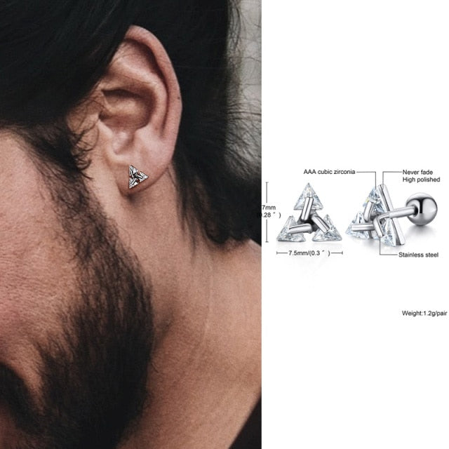 Minimalist Triangle Stud Earrings | Simple and Elegant Design-Black-State of Style