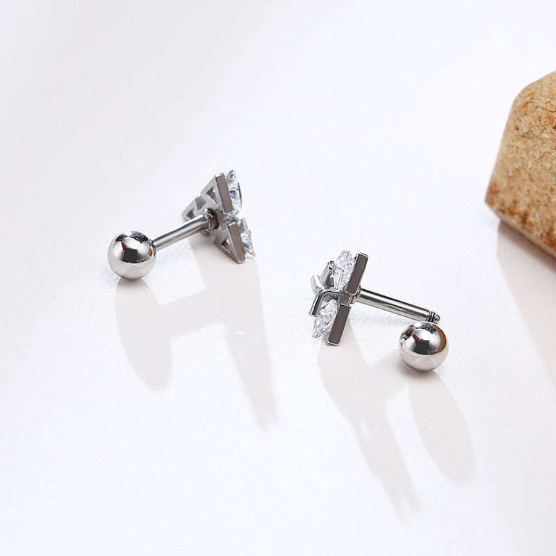 Minimalist Triangle Stud Earrings | Simple and Elegant Design-Black-State of Style