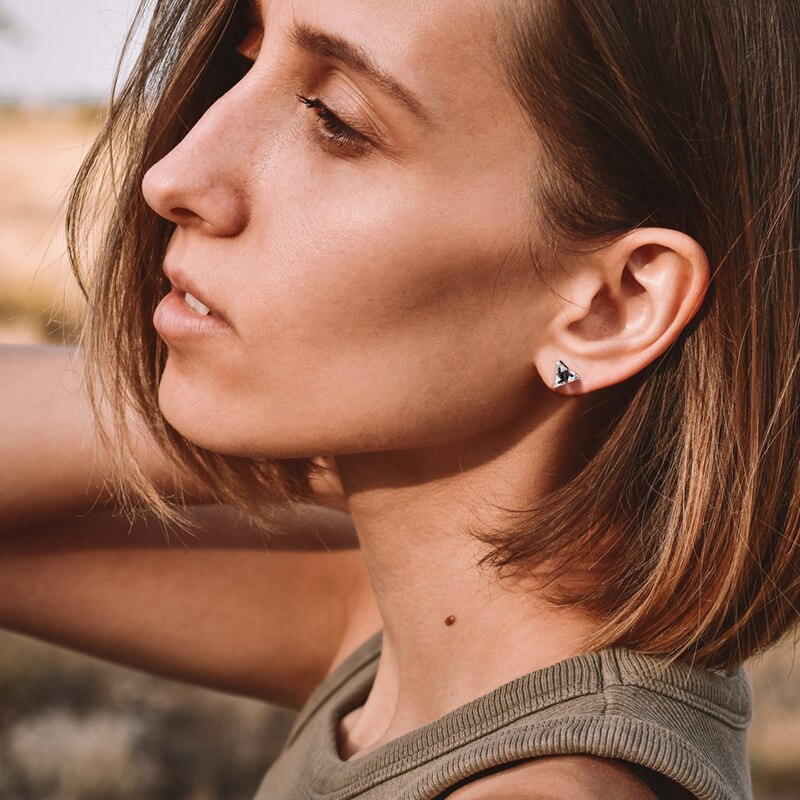 Minimalist Triangle Stud Earrings | Simple and Elegant Design-Black-State of Style