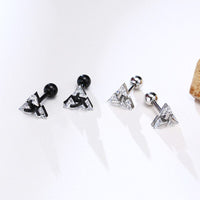 Minimalist Triangle Stud Earrings | Simple and Elegant Design-Black-State of Style