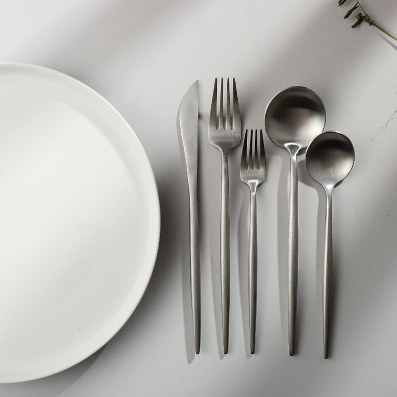 Minimalistic Cutlery for Modern Tables - PureSet-Matte Gold-Set for 4 people (20 pieces)-State of Style