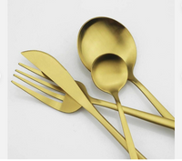 Minimalistic Cutlery for Modern Tables - PureSet-Matte Gold-Set for 4 people (20 pieces)-State of Style