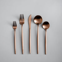 Minimalistic Cutlery for Modern Tables - PureSet-Matte Rose Gold-Set for 4 people (20 pieces)-State of Style