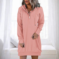 Minimalistic Long Women's Hoodie – Valeria-Pink-S-State of Style