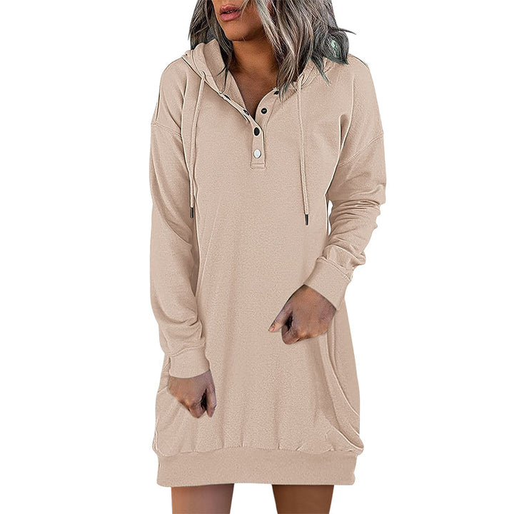 Minimalistic Long Women's Hoodie – Valeria-Pink-S-State of Style