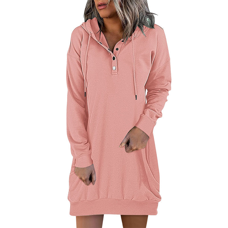 Minimalistic Long Women's Hoodie – Valeria-Pink-S-State of Style