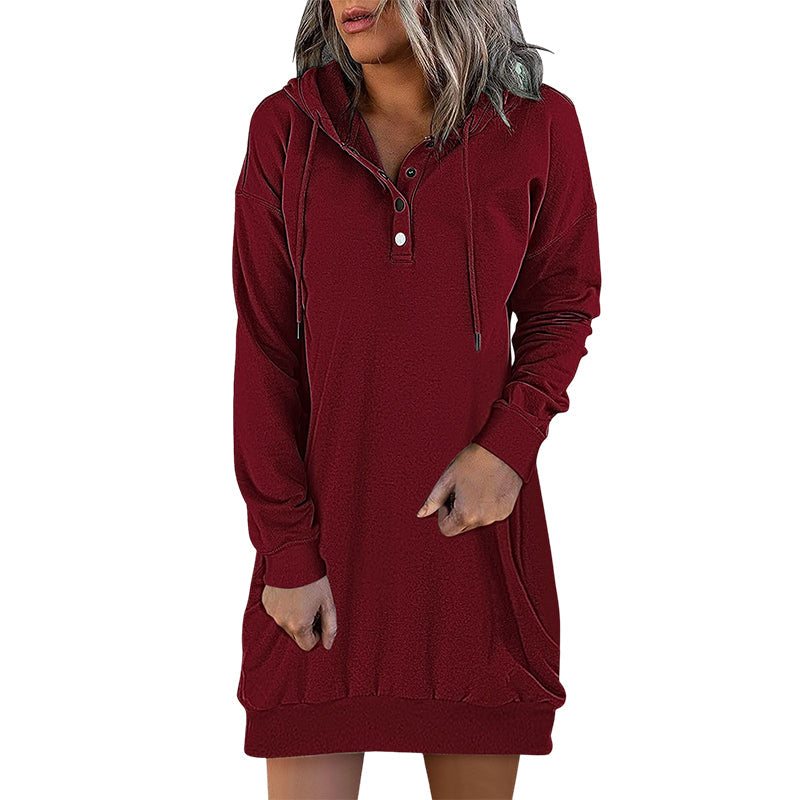 Minimalistic Long Women's Hoodie – Valeria-Pink-S-State of Style