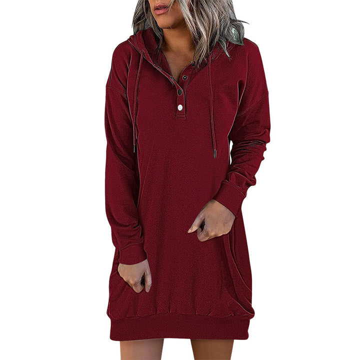 Minimalistic Long Women's Hoodie – Valeria-Pink-S-State of Style