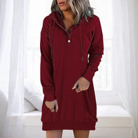 Minimalistic Long Women's Hoodie – Valeria-Red-S-State of Style