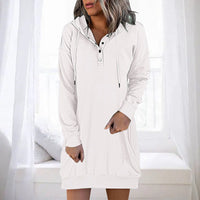Minimalistic Long Women's Hoodie – Valeria-White-S-State of Style