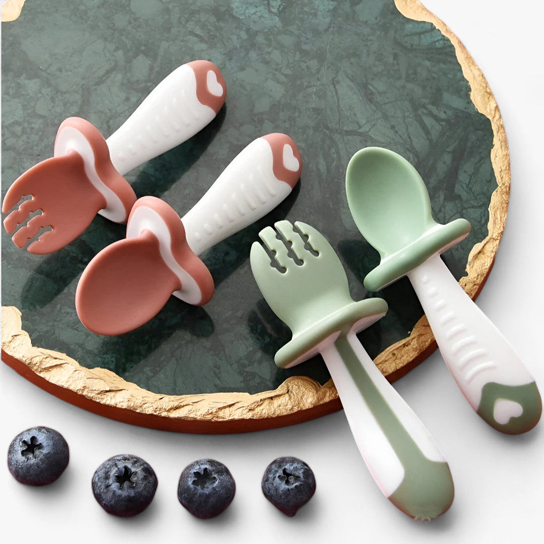 MiniMeal Silicone Cutlery Set for Little Ones-Green-State of Style